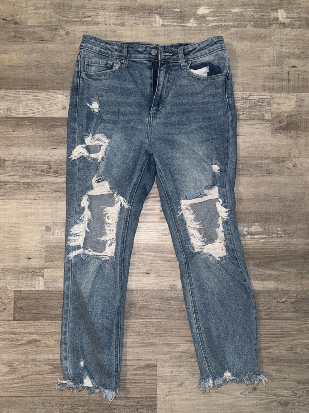 Women’s Distressed Blue Denim Jeans